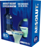 Absolut Vodka Born To Mix Gift Set with 2 Martini Glasses