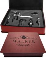 Engraved - Garnet Leatherette Corkscrew Set with 4 tools 0