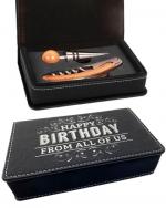 Engraved - Leatherette Corkscrew and Bottle Stopper set 0