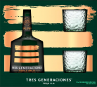 Tres Generaciones Anejo Tequila Gift Set with 2 Rocks Glasses