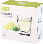 True Square Shot Glasses Set of 4 1.5oz