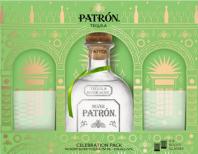 Patron Silver Tequila w/2 Rocks Glasses