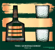 Tres Generaciones Anejo Tequila Gift Set with 2 Rocks Glasses