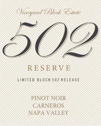 Vineyard Block Estate Block 502 Carneros Pinot Noir
