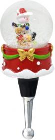 Snowman Snow Globe Bottle Stopper