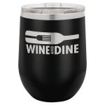 Engraved - Stemless Insulated Wine Tumbler w/ Lid, Black 12 oz 0