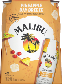 Malibu Pineapple Bay Breeze 4-Pack Cans 355ml