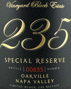 Vineyard Block Estate Block 235 Oakville Special Reserve Red Blend 2019